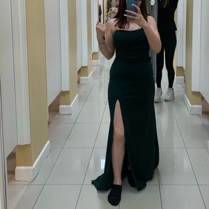 emerald green long dress